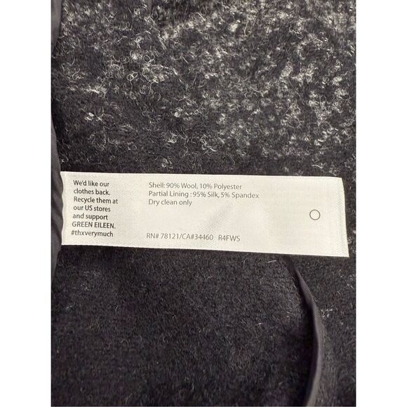 Eileen Fisher Women’s Medium Felted Wool Sprinkle Jacket Black Pockets Designer - Picture 9 of 9